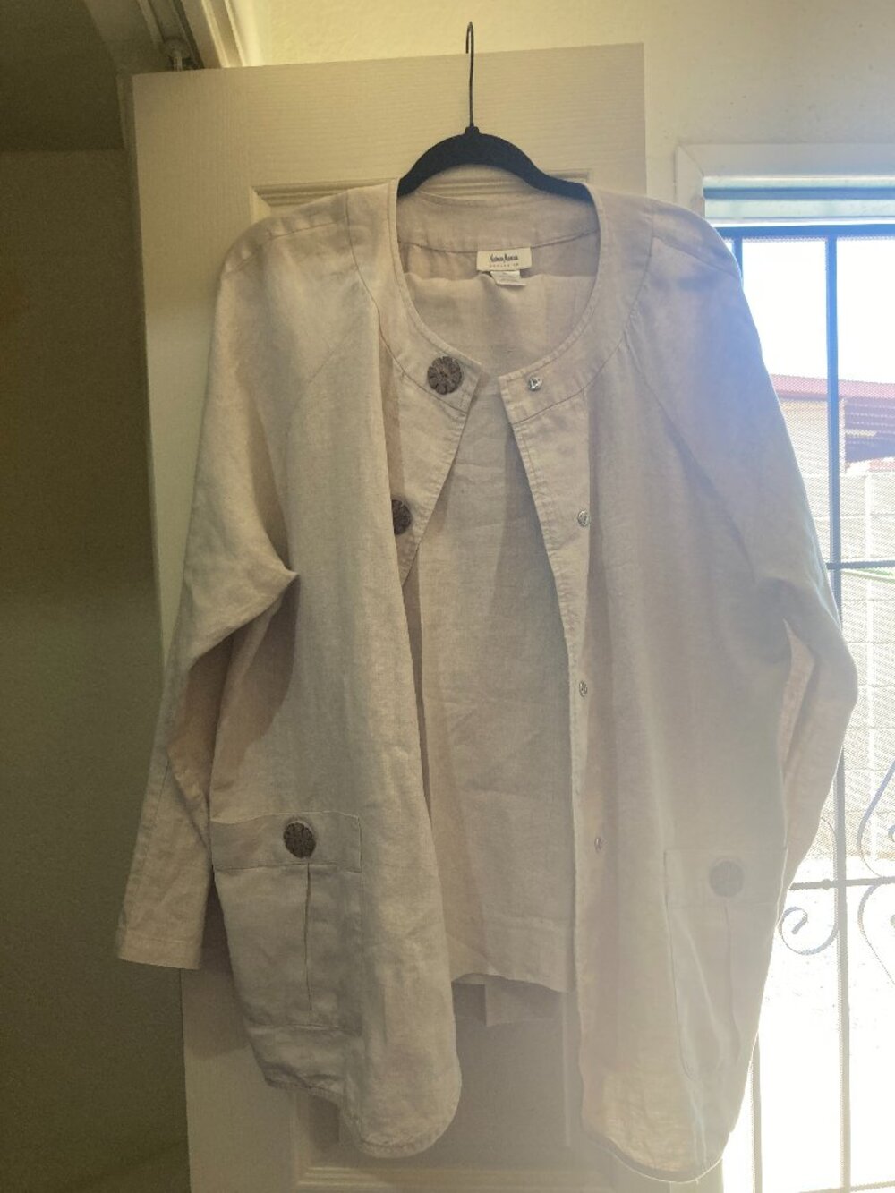 Neiman Marcus 100% natural linen 2-piece pant set size XL
